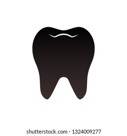 Tooth vector icon isolated on white background.