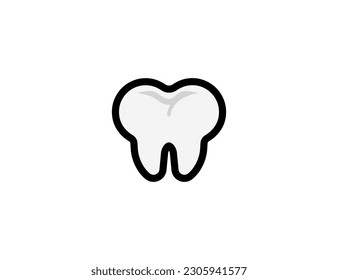 Tooth vector icon on a white background. Human tooth emoji illustration. Isolated tooth root vector emoticon