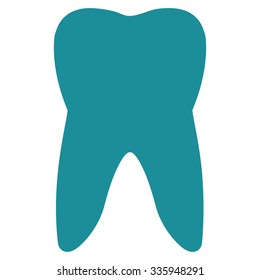 Tooth vector icon. Style is flat symbol, soft blue color, rounded angles, white background.