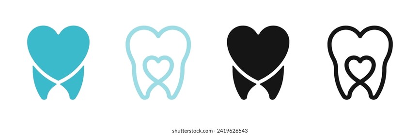 Tooth vector icons. Teeth icons. Toothcare symbols