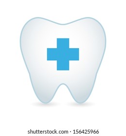 A tooth vector illustration with an icon