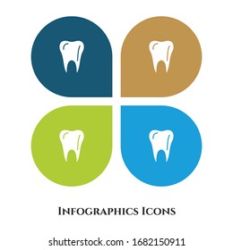 Tooth Vector Illustration icon for all purpose. Isolated on 4 different backgrounds.