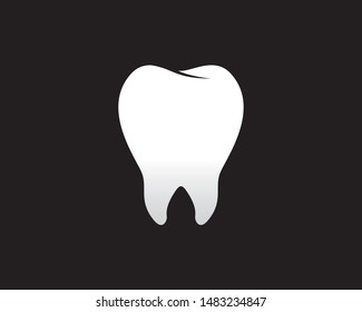 Tooth Vector Illustration Isolated in Black