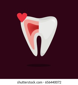Tooth vector illustration: Love