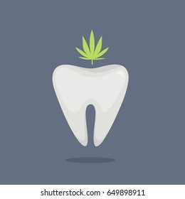Tooth vector illustration: Marijuana