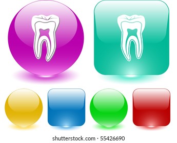 Tooth. Vector interface element.