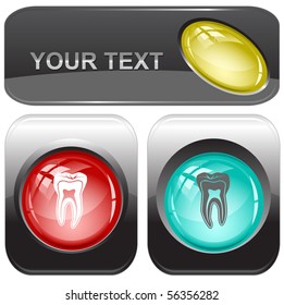 Tooth. Vector internet buttons.