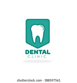 Tooth vector logo for dental clinic template