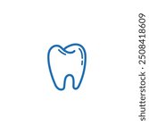 Tooth Vector Logo, Dental Vector Image, Tooth Picture Vector, Dental tooth Vector, Tooth linear editable.