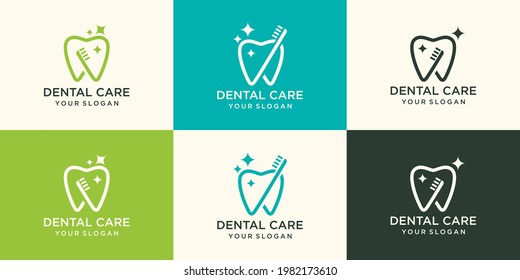 Tooth vector logo template for dentistry or dental clinic and health products.