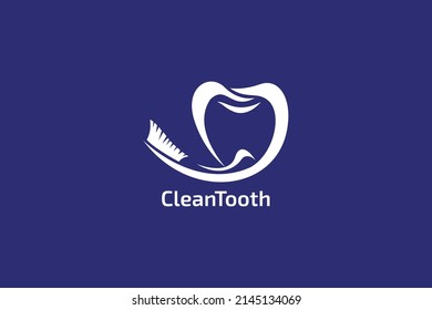 Tooth vector logo template for dentistry or dental clinic and health products.