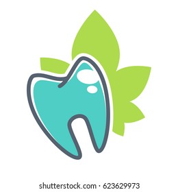 Plantilla de logotipo vectorial dental para odontología o clínica dental y productos sanitarios. Icono vectorial de los dientes brillantes blancos y boca saludable