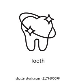 Tooth vector outline Icon Design illustration. Medical Symbol on White background EPS 10 File