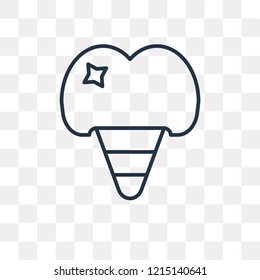 Tooth vector outline icon isolated on transparent background, high quality linear Tooth transparency concept can be used web and mobile