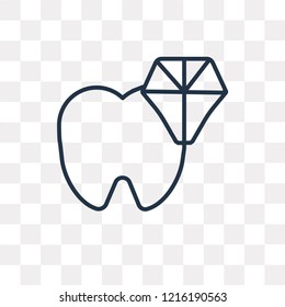 Tooth vector outline icon isolated on transparent background, high quality linear Tooth transparency concept can be used web and mobile