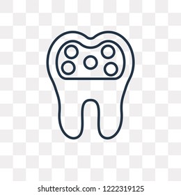 Tooth vector outline icon isolated on transparent background, high quality linear Tooth transparency concept can be used web and mobile