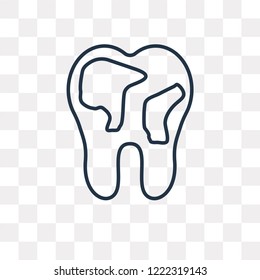 Tooth vector outline icon isolated on transparent background, high quality linear Tooth transparency concept can be used web and mobile