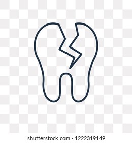 Tooth vector outline icon isolated on transparent background, high quality linear Tooth transparency concept can be used web and mobile