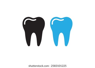 tooth vector silhouette isolated in white background