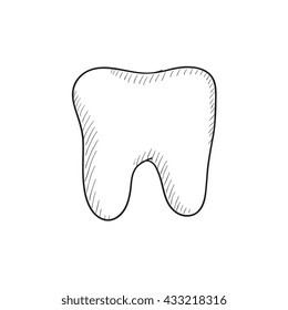 Tooth vector sketch icon isolated on background. Hand drawn Tooth icon. Tooth sketch icon for infographic, website or app.
