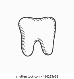 Tooth vector sketch icon isolated on background. Hand drawn Tooth icon. Tooth sketch icon for infographic, website or app.