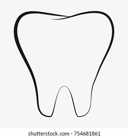 Tooth vector sketch icon isolated on background. Hand drawn Tooth icon. Tooth sketch icon for infographic, website or app.