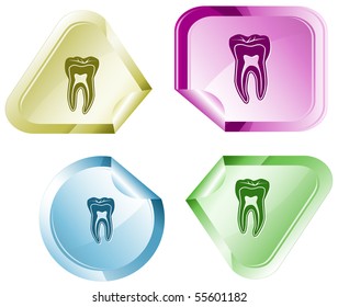 Tooth. Vector sticker.