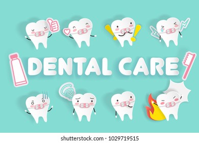 tooth wear brace with dental care on the green background