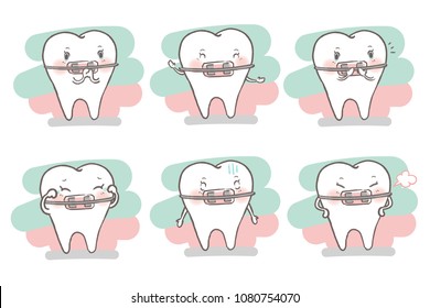 tooth wear brace on the white background