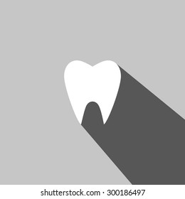 Tooth web icon on gray background
