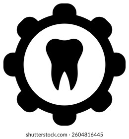 Tooth and wheel on white