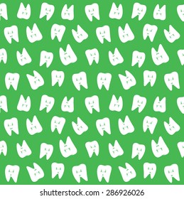 Tooth white and green pattern, Illustration Vector eps10