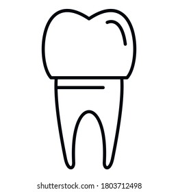 Tooth white implant icon. Outline tooth white implant vector icon for web design isolated on white background