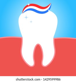 Tooth whitening concept, Teeth Whitening, glowing effect, vector illustration