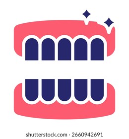 Icono de blanqueamiento dental Ilustración vectorial de relleno