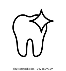 Tooth whitening icon, line icon with editable stroke.