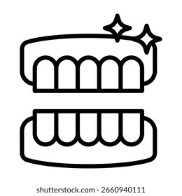 Tooth Whitening Icon Line Vector Illustration