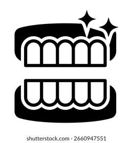 Ilustração de vetor misto do ícone de clareamento dos dentes