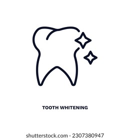 tooth whitening icon. Thin line tooth whitening icon from dental health collection. Editable tooth whitening symbol can be used web and mobile