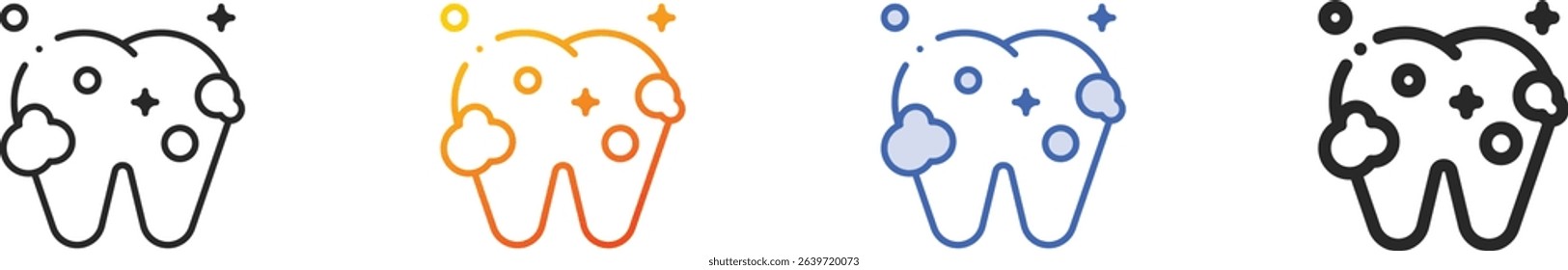 tooth whitening icon.Thin Linear, Gradient, Blue Stroke and bold Style Design Isolated On White Background