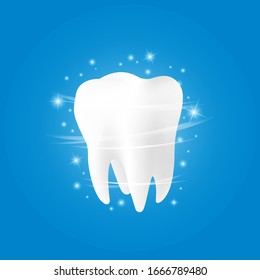 Tooth whitening and protection. Vector illustration.