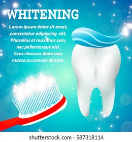 Tooth Whitening Toothpaste,Oral Hygiene.Blue Toothpaste cleaning.Toothpaste on toothbrush,Teeth Whitening on Blur Blue Sparkling Background glowing dots,abstract sparkling circles,shining bubbles