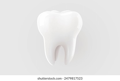 Tooth with wireframe isolated on white background. Dentistry concept. Vector illustration