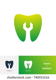 Tooth wrench logo with combination description