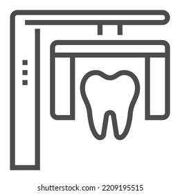 Rayo x dental, trazo de píxel perfecto, editable, icono de vector de línea cuadrada escalable.