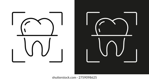 Tooth x-ray examination - vector editable line icon.