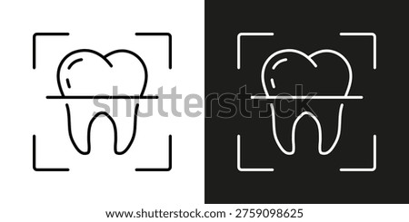 Tooth x-ray examination - vector editable line icon.
