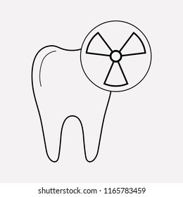 Tooth x-ray icon line element. Vector illustration of tooth x-ray icon line isolated on clean background for your web mobile app logo design.