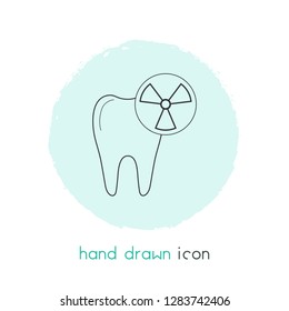 Tooth x-ray icon line element. Vector illustration of tooth x-ray icon line isolated on clean background for your web mobile app logo design.