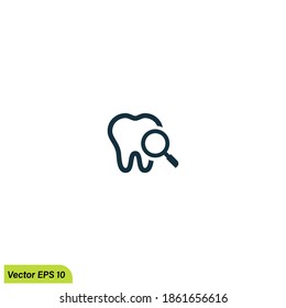 tooth and zoom icon logo template dentist symbol